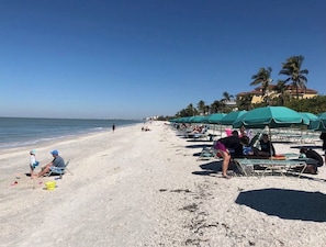 Free beach shuttle, sun-loungers, beach towels