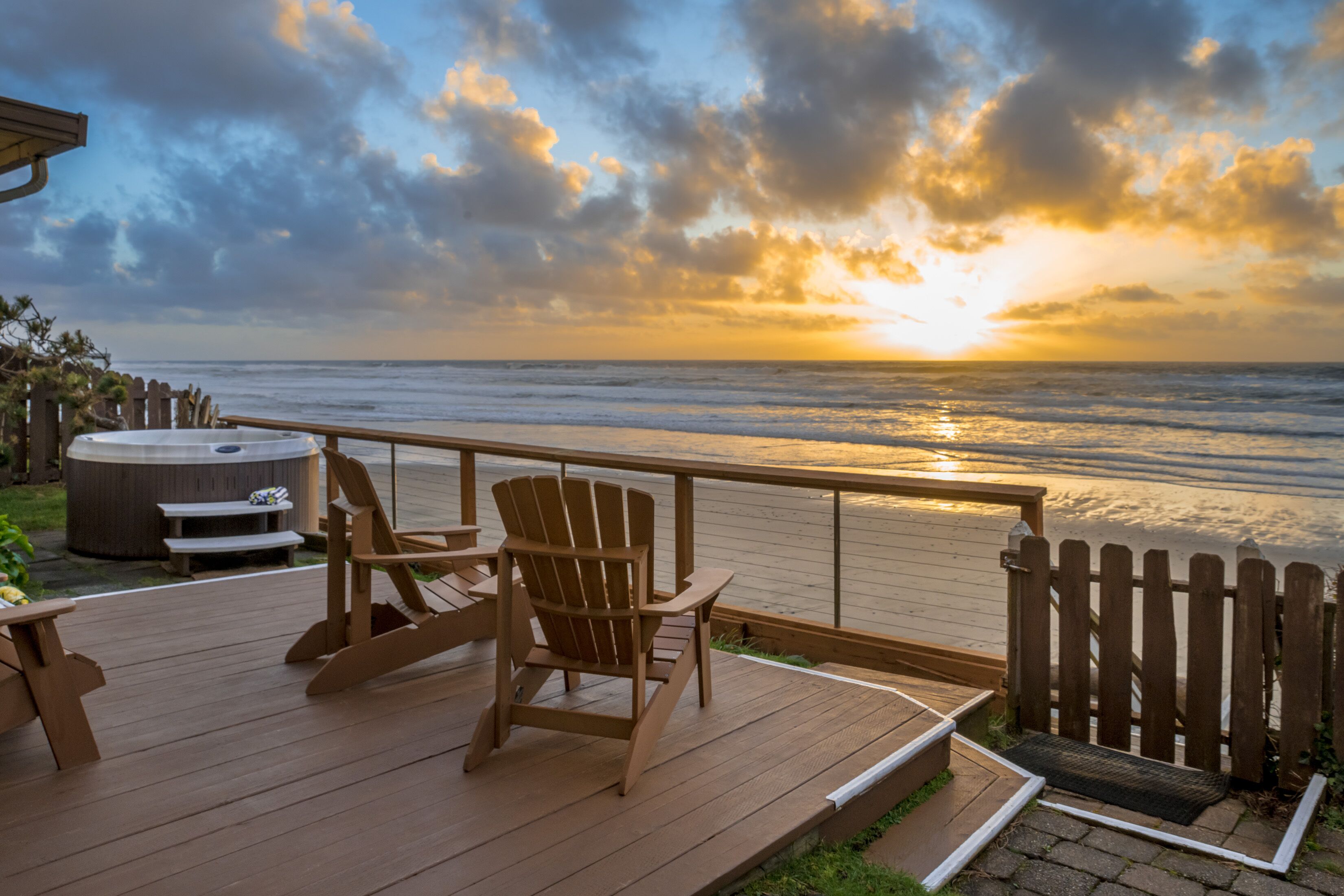 On the beach,watch your kids play in the surf & sand.