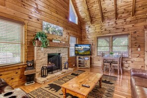 TV, fireplace, DVD player
