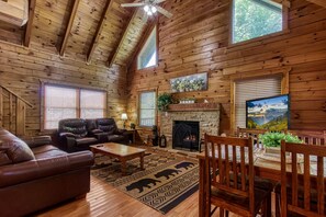 TV, fireplace, DVD player