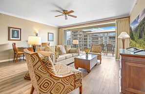 TV, DVD player, stereo