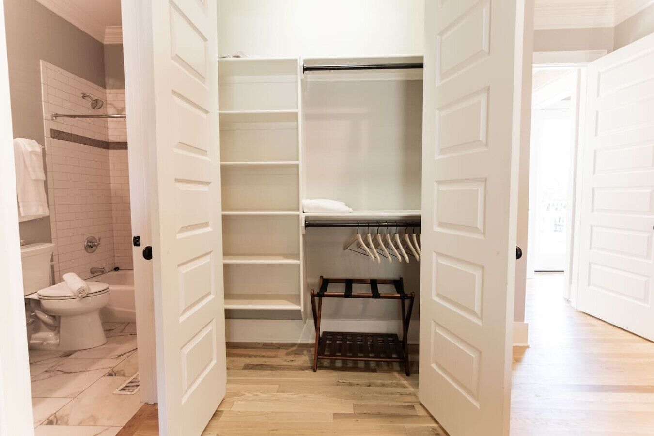 Combined shower/tub, hair dryer