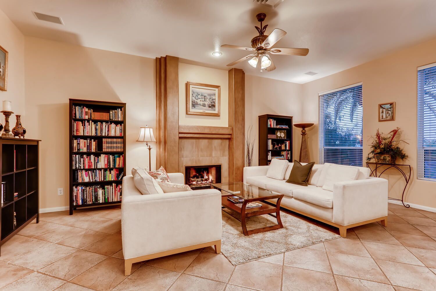 Smart TV, chimenea, videojuegos y reproductor de DVD 