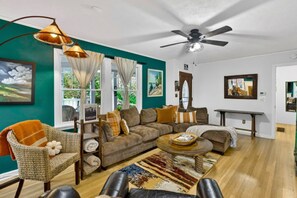 TV, fireplace, DVD player, table football