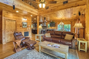 Smart TV, fireplace, DVD player