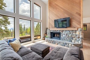 TV, fireplace, offices, computer monitors