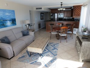 Smart TV, DVD player, books, video library