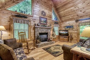 TV, fireplace, DVD player - Mystic Mountain - Great Location!  Close to All the Action! (Pigeon Forge)