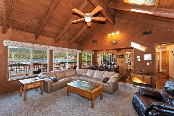 TV, fireplace, video games, table football