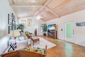 Fernseher, Kamin, DVD-Player