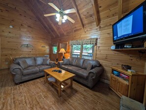 Smart TV y chimenea 