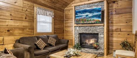 TV, fireplace, DVD player