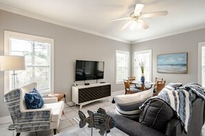 TV, DVD player, stereo