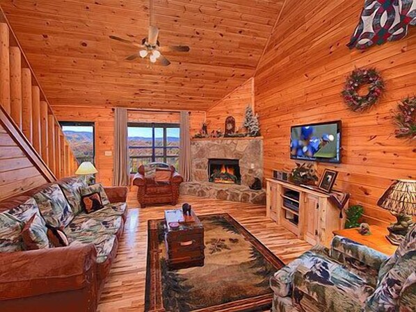 TV, fireplace, DVD player