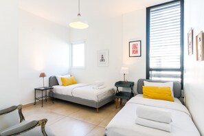 Panoramic Penthouse, 4 Bedrooms | 4 bedrooms, blackout curtains, iron/ironing board, cots/infant beds - Chic Duplex Penthouse by FeelHome (Tel Aviv)