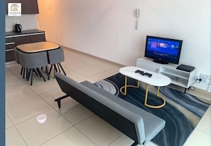 Flat-screen TV, ping pong