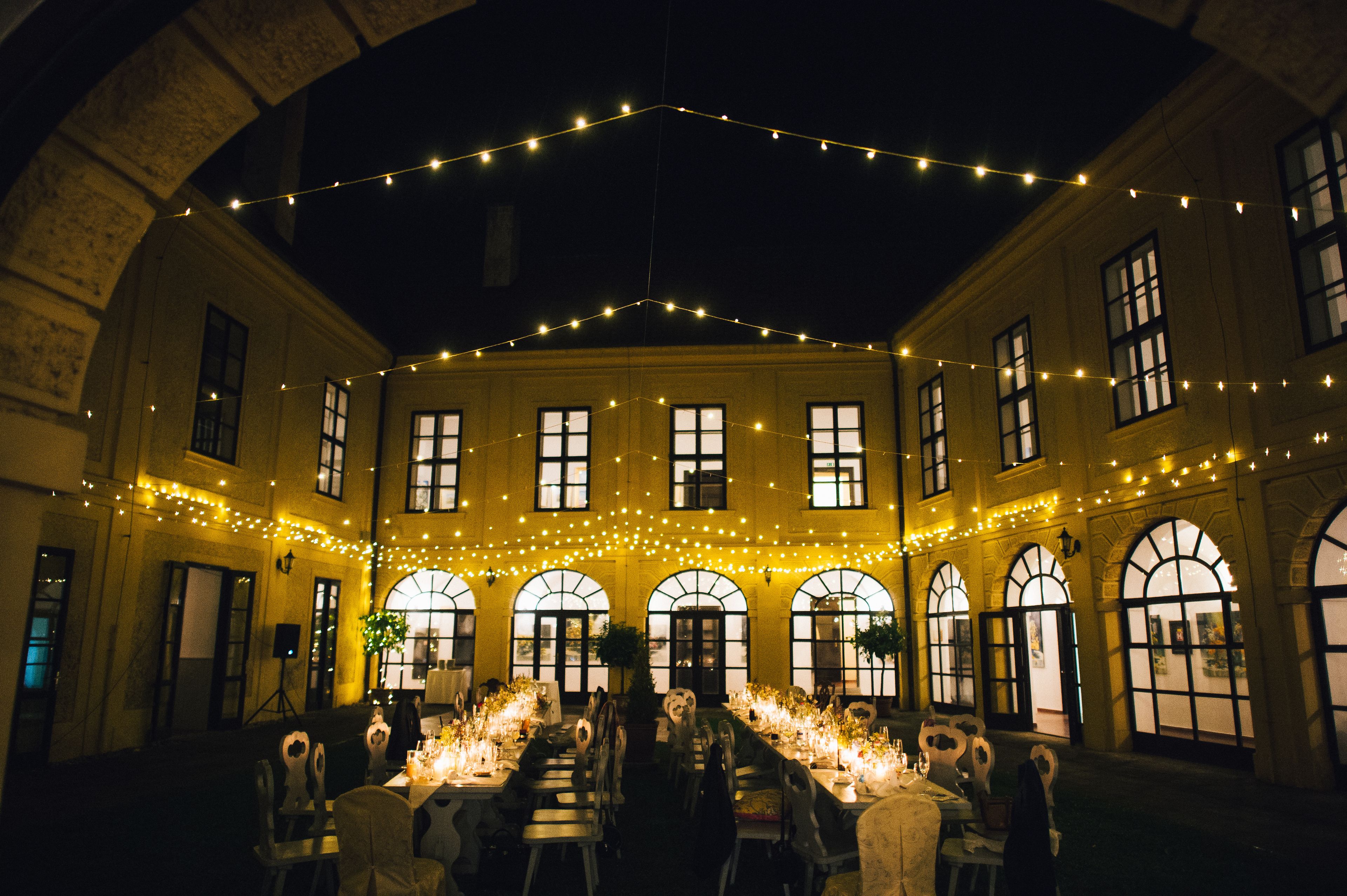 outdoor banquet area