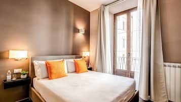 Sengetøy av topp kvalitet, dundyner, memory foam-senger og minibar