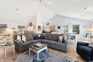 TV, DVD player, ping pong