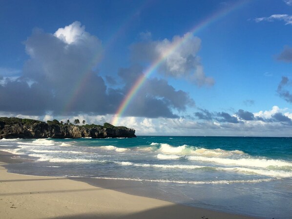 Plage à proximité, chaises longues, serviettes de plage