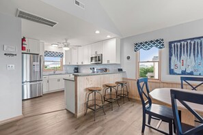 Fridge, microwave, oven, stovetop - Follow The Sun: Private Pool & Spa, Two blocks from the ocean in Whalehead Beach (Corolla)