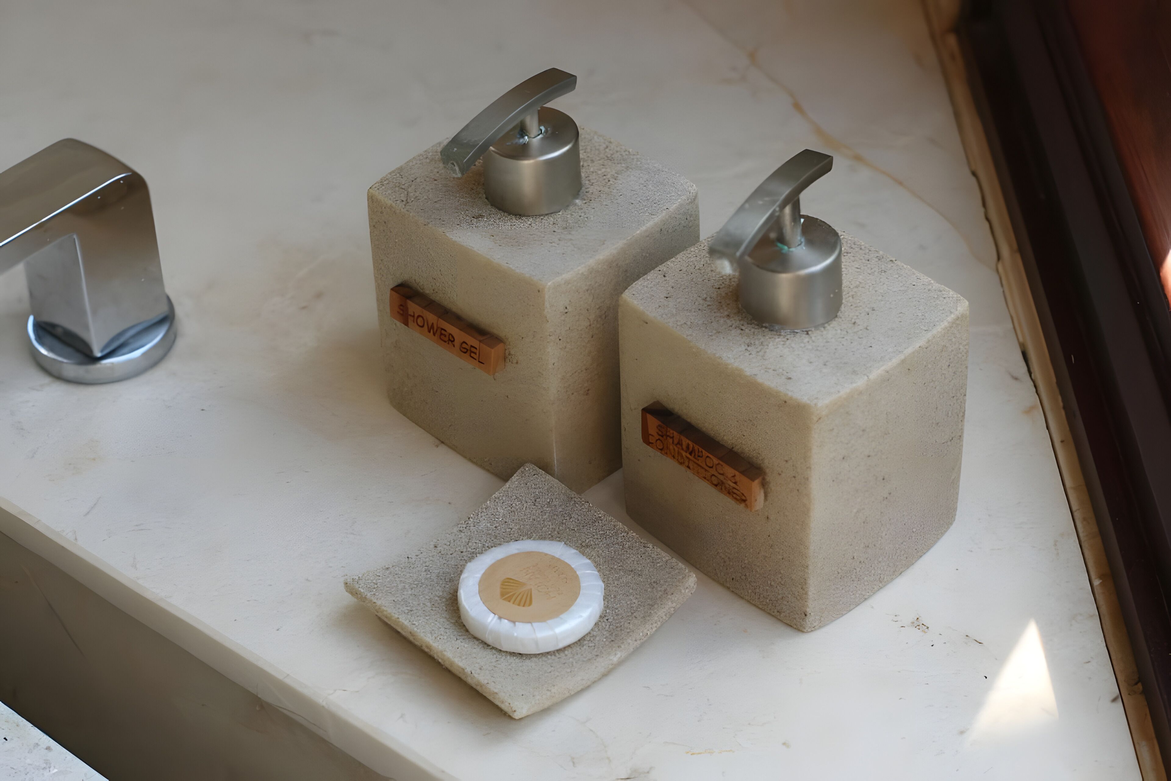 free toiletries, hair dryer, bathrobes, slippers