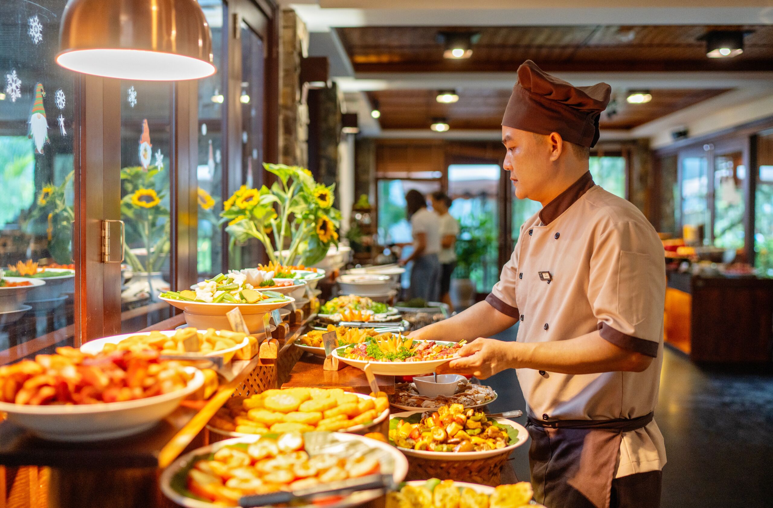 breakfast, lunch served; local and international cuisine, pool views