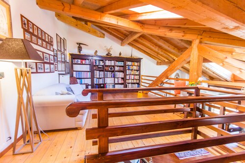 Maso Azzurro Chalet, charming 17th-century barn panoramic terraces fireplace. 