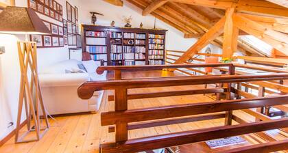 Maso Azzurro Chalet, charming 17th-century barn panoramic terraces fireplace.
