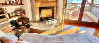 Maso Azzurro Chalet, charming 17th-century barn panoramic terraces fireplace.