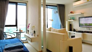 Apartamento Deluxe, 1 habitación, cocina básica, vistas al mar