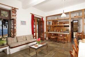 TV connectée, cheminée, livres