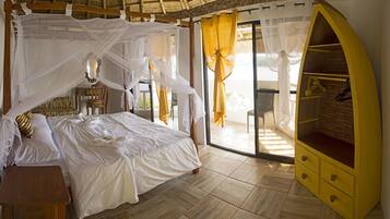 Villa panorámica, 1 cama King size, vista al mar | Sala de estar