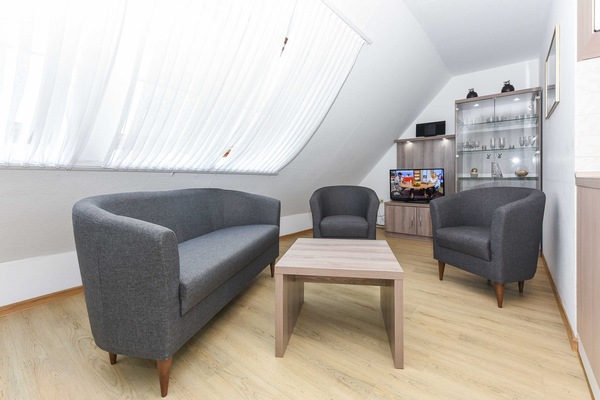 Wohnzimmer mit integriertem Küchenbereich