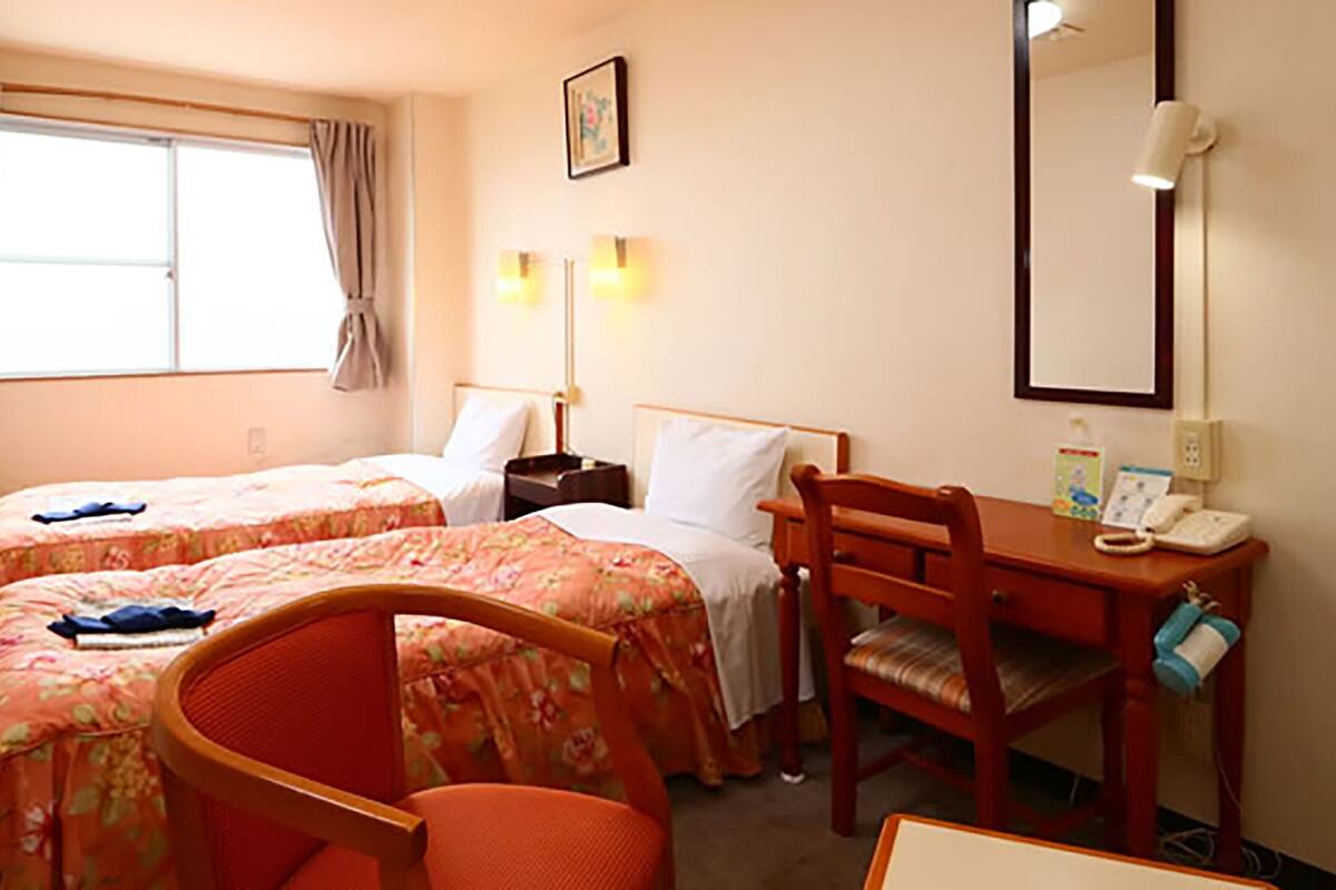 western style twin room | in-room safe, desk, free wifi