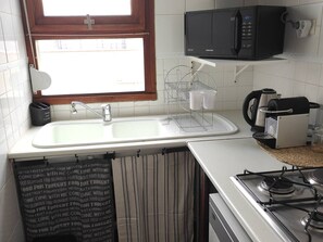 Fridge, microwave, dishwasher