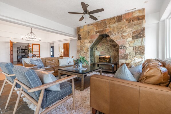 Smart TV, DVD player, table football, books