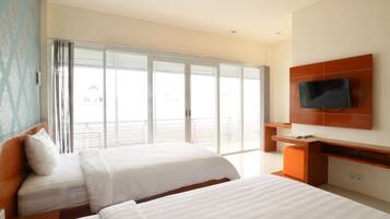 Deluxe-Zweibettzimmer | Schreibtisch, kostenloses WLAN, Bettwäsche