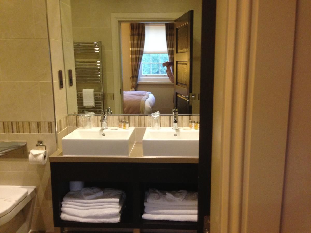 free toiletries, hair dryer, towels