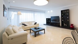 Appartement Premium, 3 chambres, vue mer | Salle de séjour