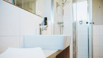 Shower, free toiletries, hair dryer, bathrobes