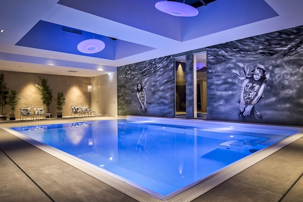 Indoor pool, open 9:00 AM to 11:00 PM, sun loungers