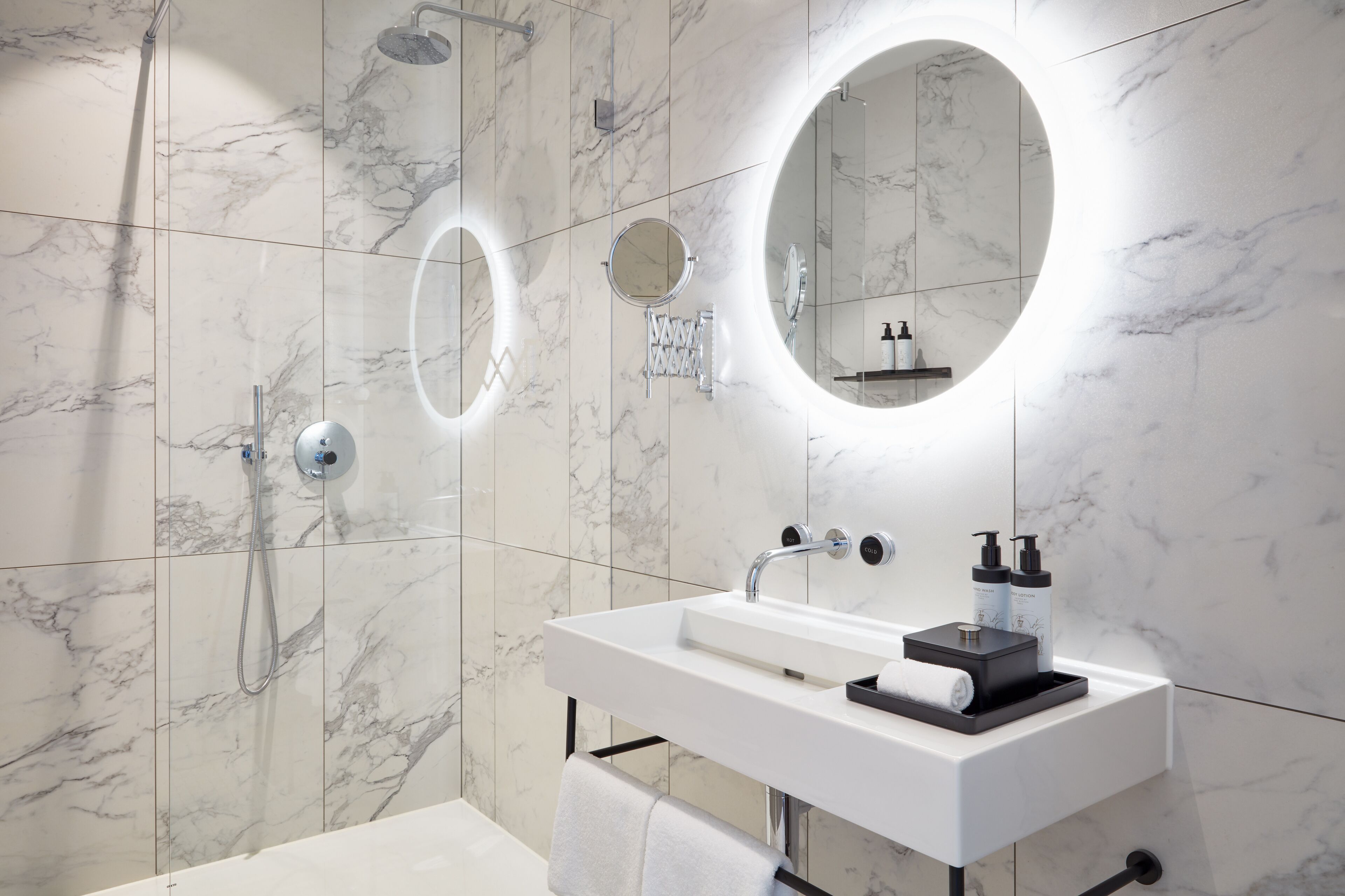 shower, free toiletries, hair dryer, bathrobes