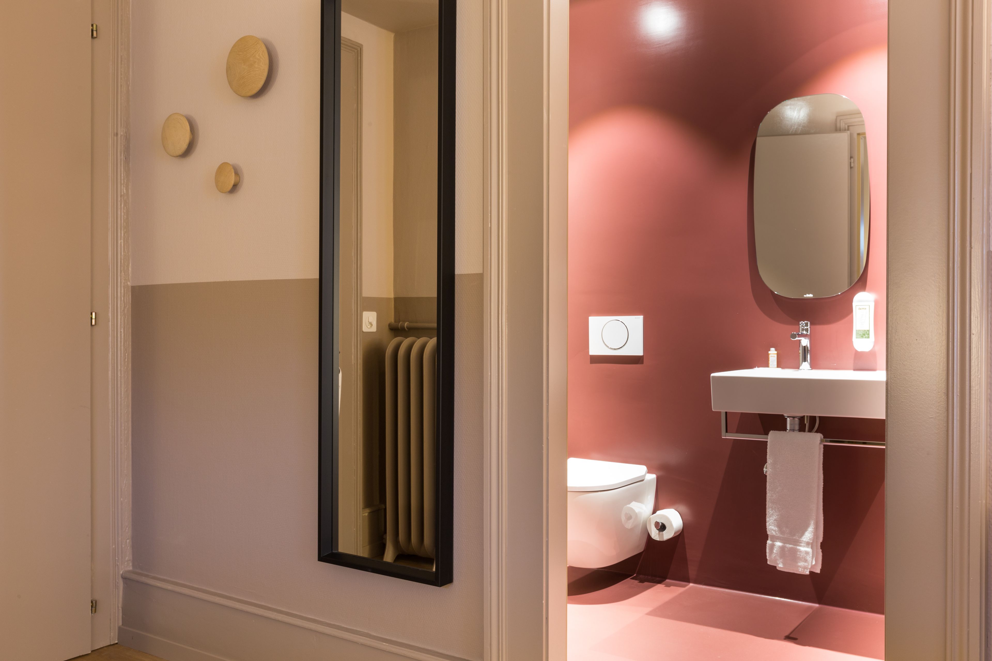 family room | bathroom | shower, free toiletries, hair dryer, towels