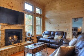 智能電視、壁爐、DVD 播放機、音響