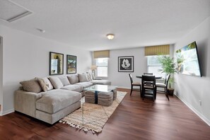 Flat-screen TV, table football