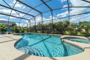 Outdoor pool - Resort Pool Home w/Spa, Game Room & Bunk Beds! (Kissimmee)