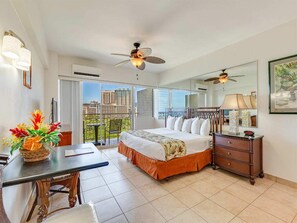Iron/ironing board, Internet - Say “Aloha” to Ocean Views, Free WiFi, Modern Kitchenette – Waikīkī Shore 1214 (HONOLULU)
