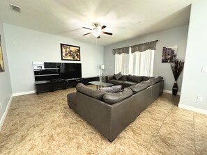 TV, video games, DVD player, table tennis