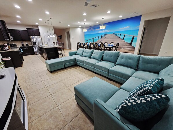TV, video game console, DVD player, table football
